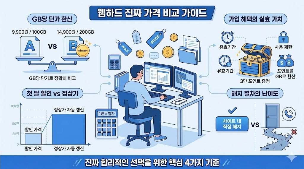 웹하드 가격 비교 가이드 — 어떤 기준으로 비교하나