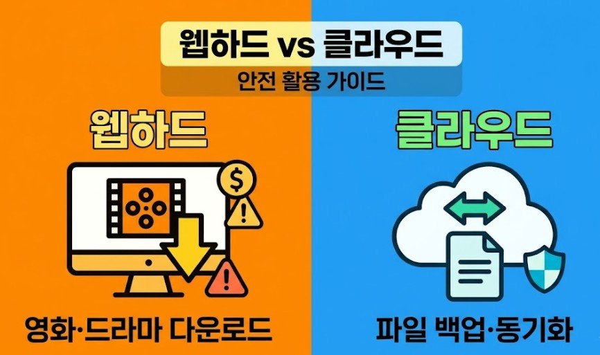웹하드 vs 클라우드 — 결제·용량·저작권 차이